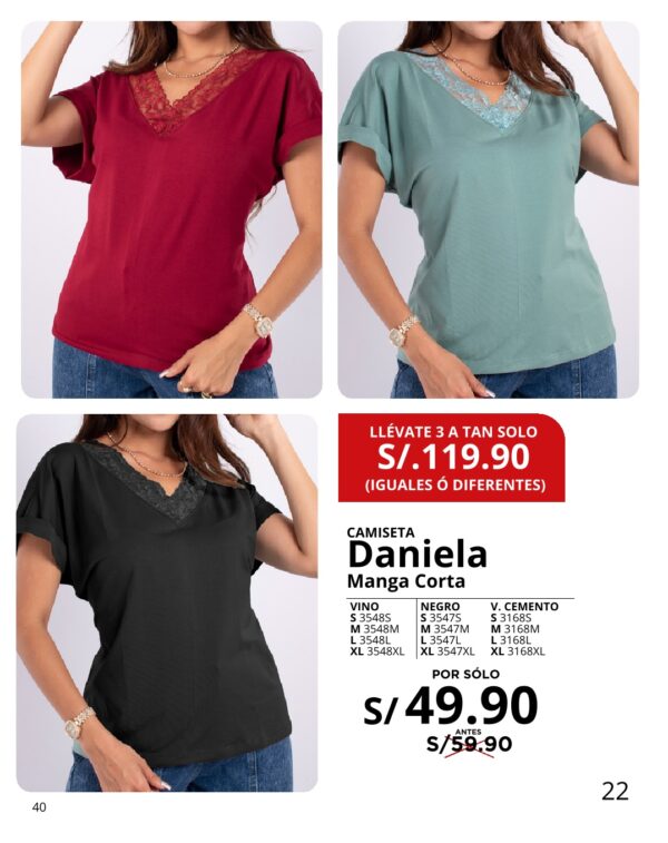 Camiseta daniela manga corta