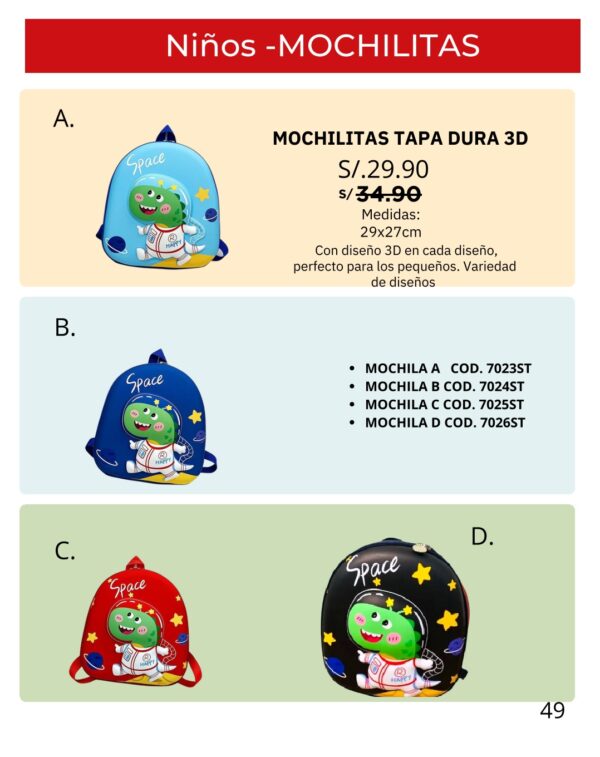 Mochilitas tapa dura 3D