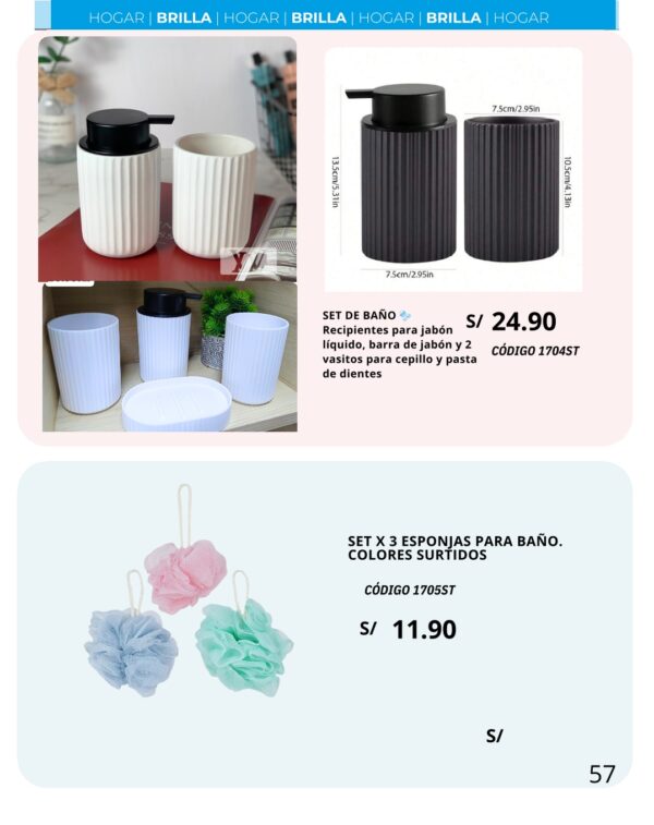 Set x 3 esponjas para baño