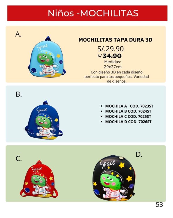 Mochilitas tapa dura 3D
