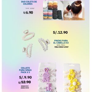 Pinzas para el cabello x 3