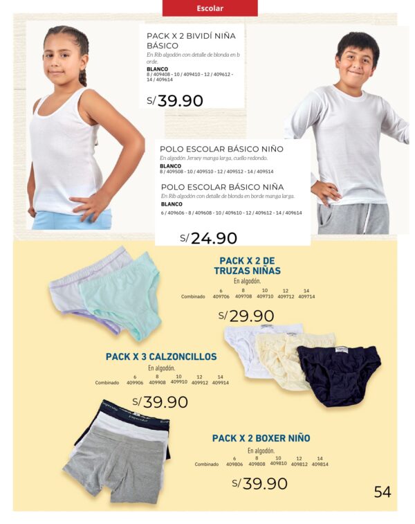BIVIDI NIÑA BÁSICO pack x 2