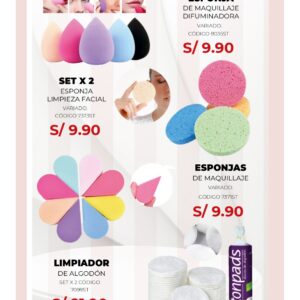 Esponja limpieza facial, set x 2